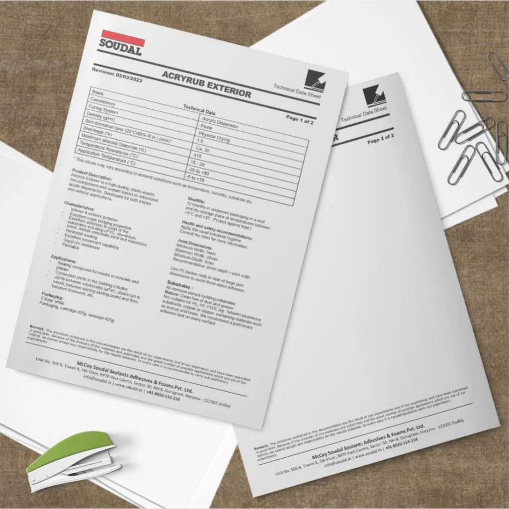 Soudal Technical Data Sheets
